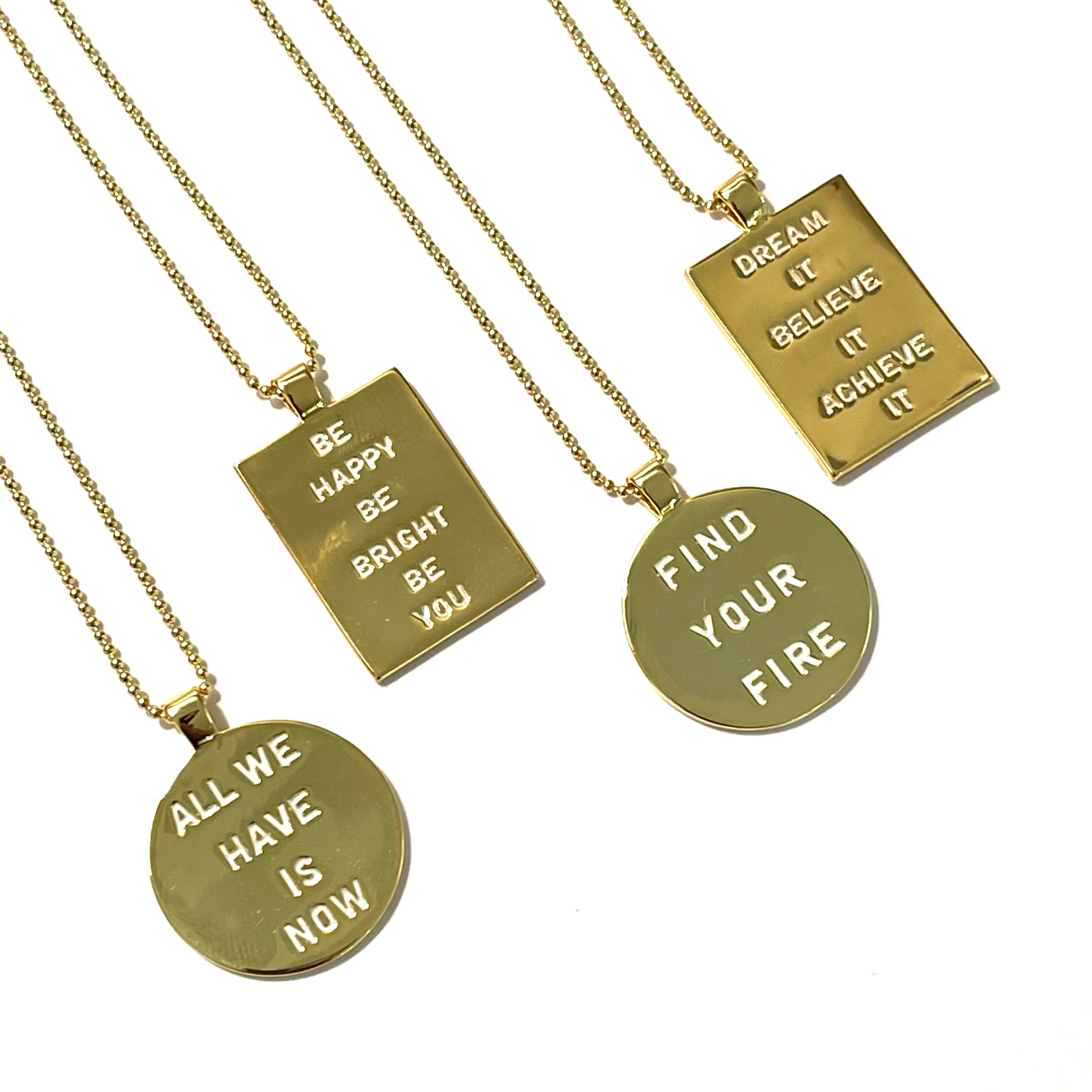 Word Plate Necklace- Find your fire